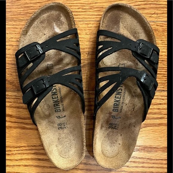 EUC Birkenstock Strappy Sandals, Black - Picture 2 of 5